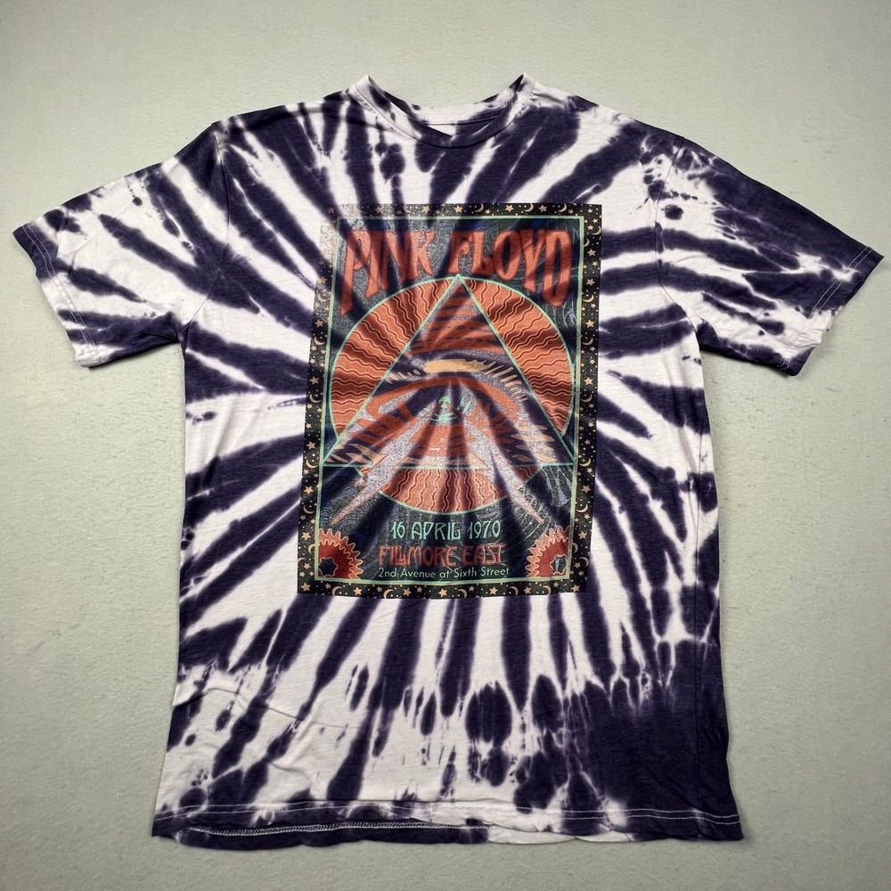 Pink Floyd T-Shirt Mens 2X Purple Tie Dye Fillmore East 1970 Concert Graphic Tee